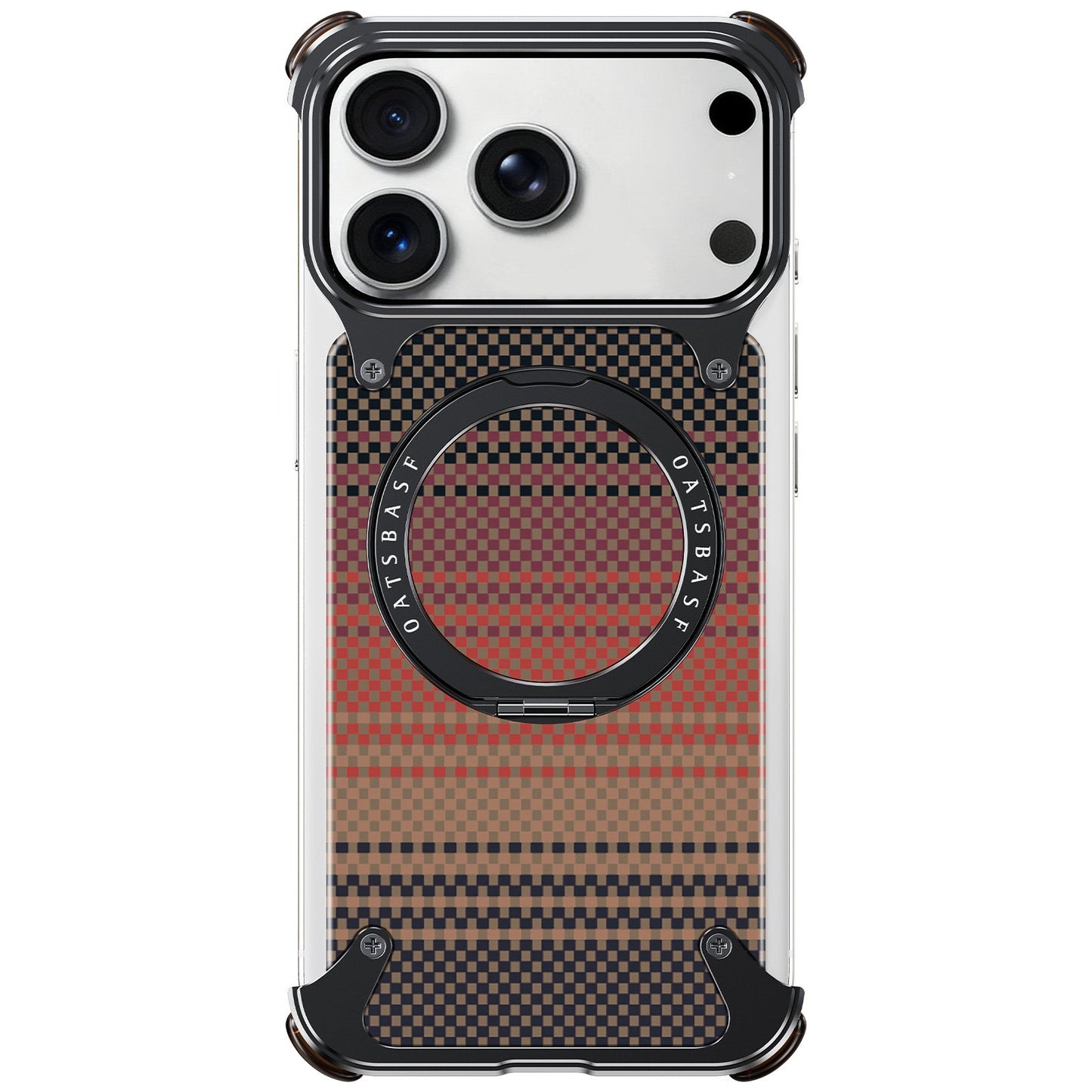 Real Aramid Fiber Cases With Magsafe Rotating Kickstand For iPhones