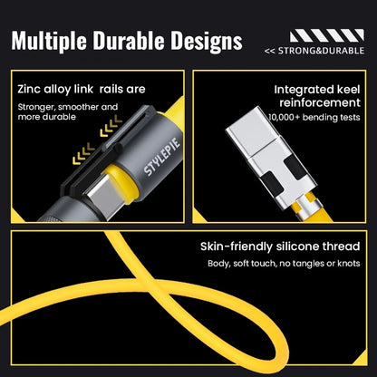 Silicone Spring Style 4in1 240W Fast Charging Cable (1.5 Meter)