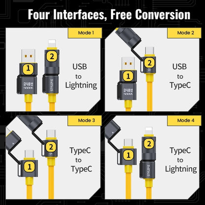 Silicone Spring Style 4in1 240W Fast Charging Cable (1.5 Meter)